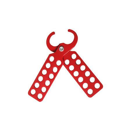Stainless Steel Lockout Hasp | 12 Padlock Holes | Durable 2mm Thickness | Red Powder Coated by Cirlock