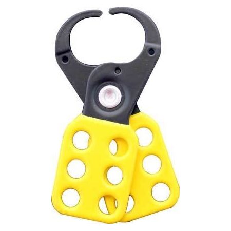 Hi Vis Scissor Lockout Hasp | Hardened Steel | 6 Padlock Holes | 38mm or 25mm Jaws | Cirlock