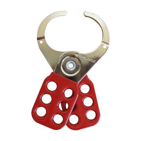 Standard Scissor Lockout Hasp | 38mm Jaw Diameter | 6 Padlock Holes | Durable Steel with Red Coating by Cirlock