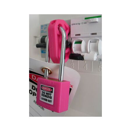 Isolator Bar Lockout Kit | Pink Universal Lockout Device & Padlock | Durable Plastic & Steel by Cirlock