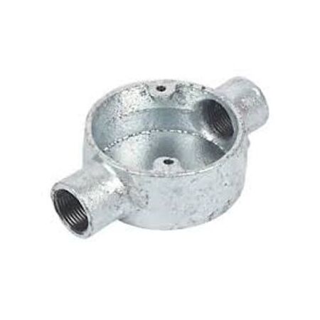 50mm 2-Way Junction Box | Galvanised Steel | Durable Design & Easy Conduit Branching by Tradepro Australia Pty Ltd