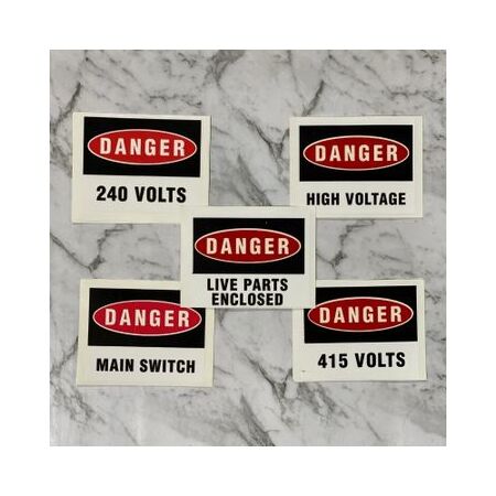 DANGER LABEL 415 Volts | Durable Adhesive | Pack of 5 Labels | Electrical Safety by Tradepro Australia Pty Ltd