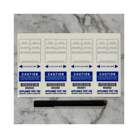 NSW Test Tag Self Laminating | Security Flap | Blue Color | Compliance with NSW Standards by Tradepro Australia Pty Ltd