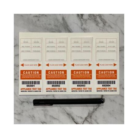 NSW Test Tag Self Laminating | Security Flap | Bright Orange Color | Complies with NSW Standards by Tradepro Australia Pty Ltd