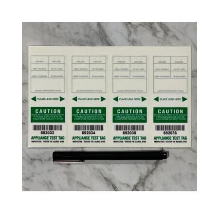 NSW Test Tag Self Laminating | Security Flap & Bright Green Color | Durable Design by Tradepro Australia Pty Ltd