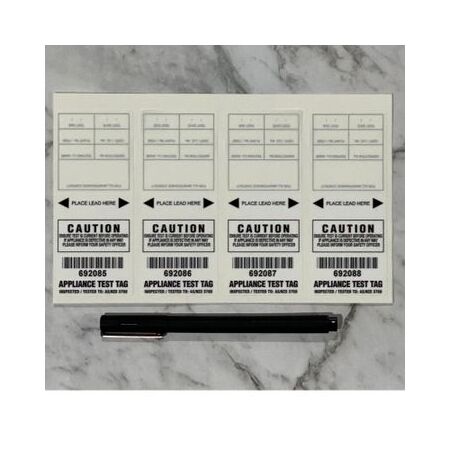 NSW Test Tag Self Laminating | Security Flap | White | Compliance by Tradepro Australia Pty Ltd