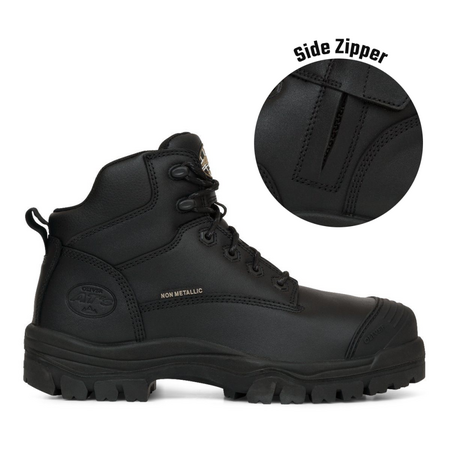 Black Zip Sided Hiker Boot | Composite Toe | Water Resistant | Slip Resistant by Oliver