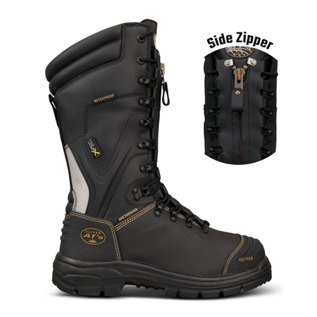 Waterproof Mining Boot | Steel Toe Cap | Comfort Cushion & Coolstep Lining | 350mm Black by Oliver