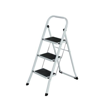 3 Step Ladder | 130kg Weight Limit | Wide Metal Steps & Anti-Slip Mats | GAF