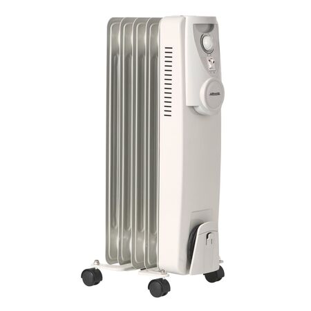 Oil Heater 1000W 5 Fin | Thermostat Control & Overheat Protection | Portable Design by GAF