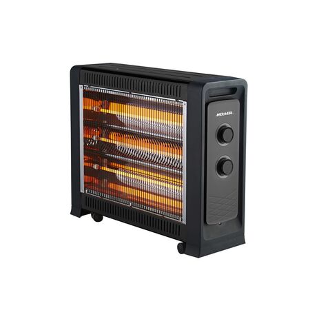 Quartz Radiant Heater 2400W | Adjustable Thermostat & Fan Assisted | Safety Tip-Over Switch by GAF