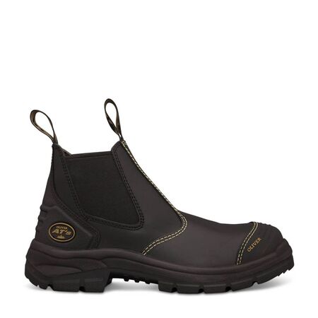 Black Elastic Sided Boot | Lightweight Sole & Moisture Absorption | Steel Toe Cap | All Terrain by Oliver