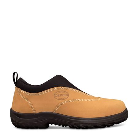 Wheat Slip On Sports Shoe | Steel Toe Cap | Water Resistant Nubuck | Slip Resistant Sole by Oliver
