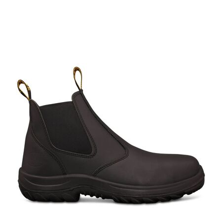 Black Elastic Sided Boot | Water Resistant Leather | Steel Toe Cap | Slip Resistant by Oliver