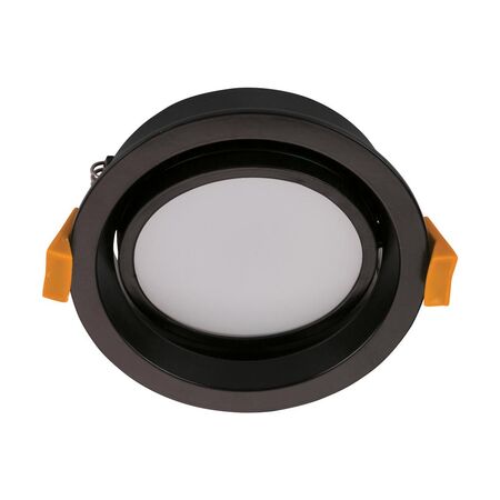 DECO-13 Round 13W Dimmable LED Tricolour Tiltable IP44 Downlight - Black