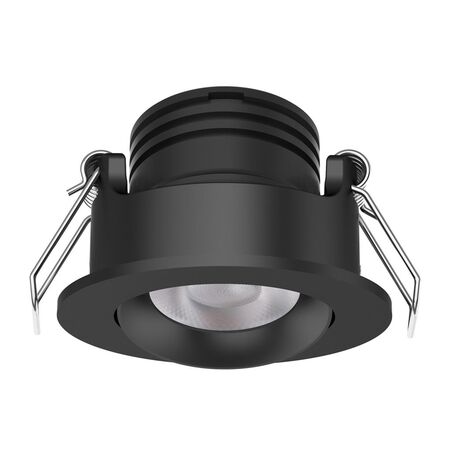 Pico-3 Mini Round 3W Dimmable Led Tiltable Tricolour Downlight - Black
