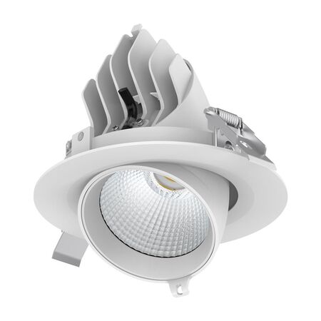 SCOOP-25 Round 25W Adjustable LED Dimmable Downlight - White