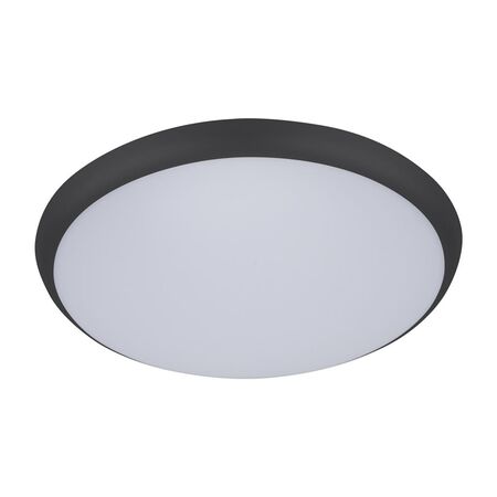 SOLAR-400 Round Tricolour 35W 400MM Slimline LED  Dimmable IP54 Oyster Light - Black