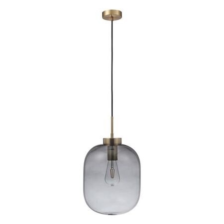 FLAUNT GLASS PENDANT 240V E27 SATIN BRASS