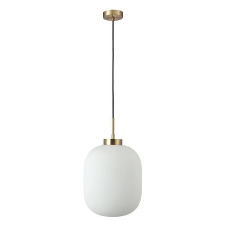 FLAUNT GLASS PENDANT 240V E27 SATIN BRASS