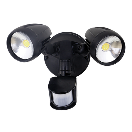 MURO-PRO-30S Twin Head 30W LED Spotlight with Sensor - TRIO Tricolour