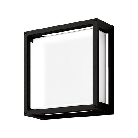 YORK-12 12W Led Square  Wall Light IP65 240v - Black
