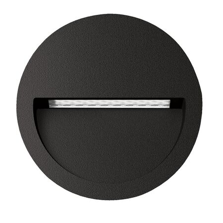 ZAC-4-4W  Round Recessed LED Wall Light IP65 240V - Black