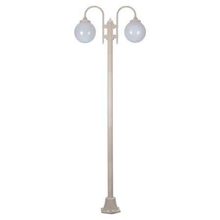 GT-1002 Lisbon Twin Spheres Curved Arms Plain Post - Powder Coated Finish / E27