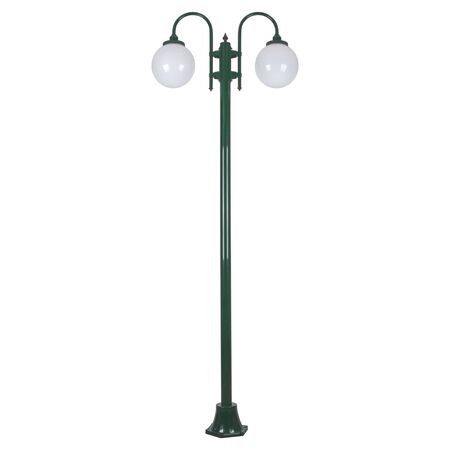 GT-1002 Lisbon Twin Spheres Curved Arms Plain Post - Powder Coated Finish / E27