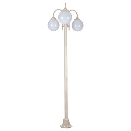 GT-1003 Lisbon Triple Sphere Curved Arms Plain Post - Powder Coated Finish / E27