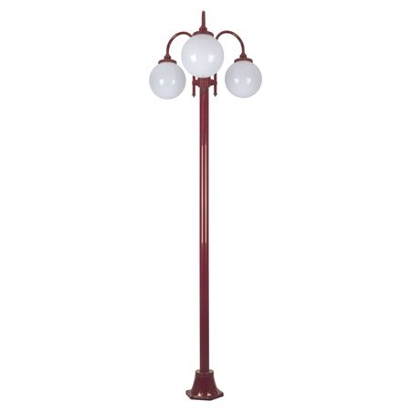 GT-1003 Lisbon Triple Sphere Curved Arms Plain Post - Powder Coated Finish / E27