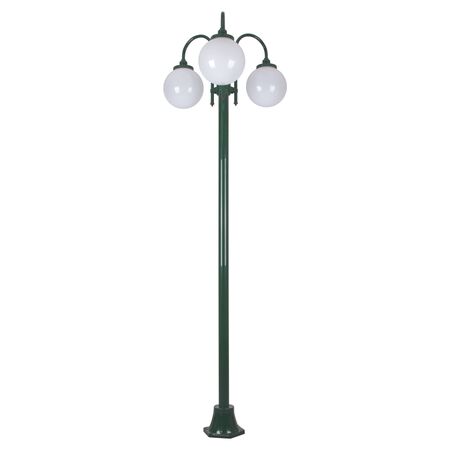 GT-1003 Lisbon Triple Sphere Curved Arms Plain Post - Powder Coated Finish / E27