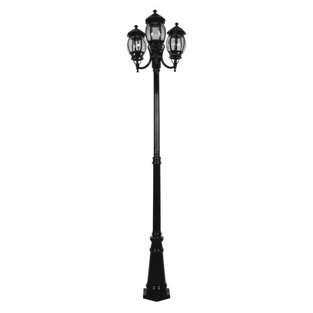 GT-1045 Vienna Three Head Curved Arm Tall Post - Powder Coated Finish / B22