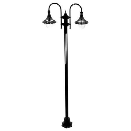 GT-1066 Monaco Twin Head Plain Post - Powder Coated Finish / E27