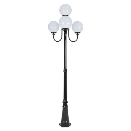 GT-626 Lisbon Four 25cm Spheres Curved Arms Tall Post Light - Powder Coated Finish / E27