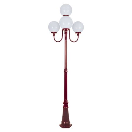GT-626 Lisbon Four 25cm Spheres Curved Arms Tall Post Light - Powder Coated Finish / E27