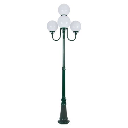 GT-626 Lisbon Four 25cm Spheres Curved Arms Tall Post Light - Powder Coated Finish / E27