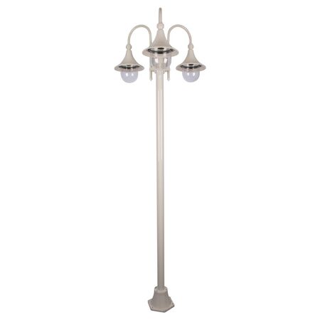 GT-1064 Monaco Triple Head Tall Plain Post - Powder Coated Finish / E27