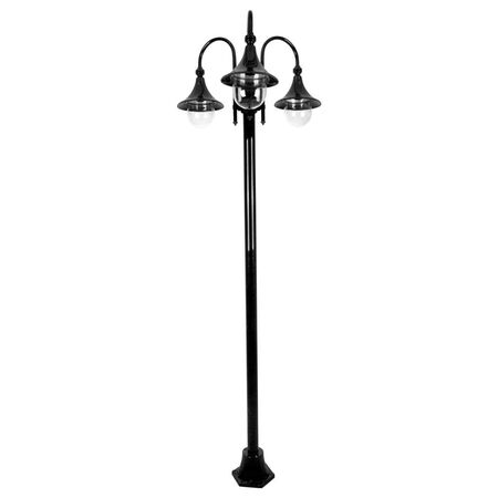 GT-1064 Monaco Triple Head Tall Plain Post - Powder Coated Finish / E27
