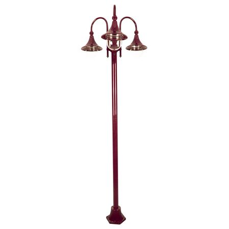 GT-1064 Monaco Triple Head Tall Plain Post - Powder Coated Finish / E27