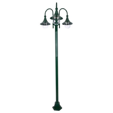 GT-1064 Monaco Triple Head Tall Plain Post - Powder Coated Finish / E27