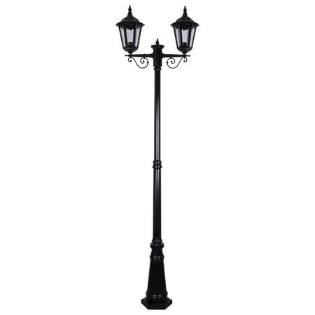 GT-140 Chester Twin Head Tall Post Light - Powder Coated Finish / B22