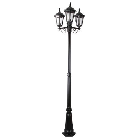 GT-142 Chester Three Head Tall Post Light - Powder Coated Finish / B22