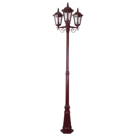 GT-142 Chester Three Head Tall Post Light - Powder Coated Finish / B22