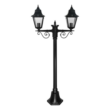 GT-235 Paris Twin Head Short Post Light - Powder Coated Finish / B22
