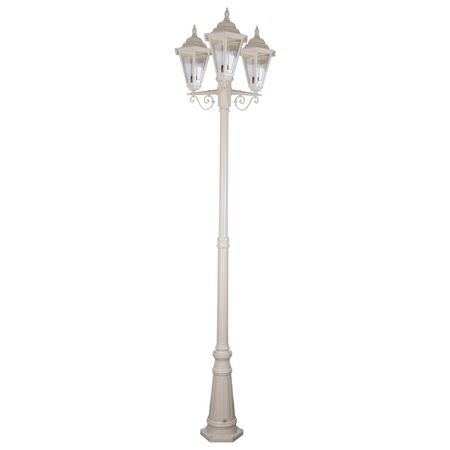 GT-432 Turin Triple Head Tall Post Light - Powder Coated Finish / B22