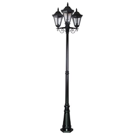 GT-432 Turin Triple Head Tall Post Light - Powder Coated Finish / B22