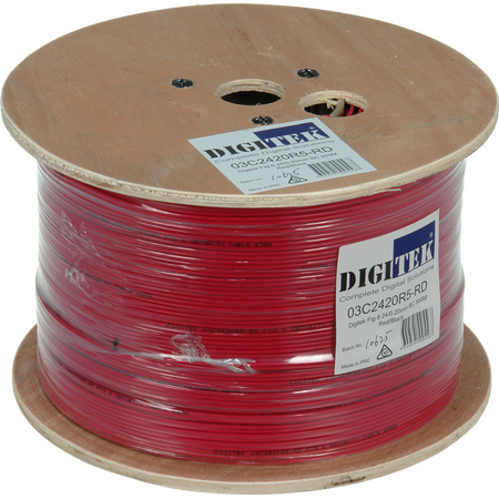 Figure 8 Electrical Cable 24 Strand | 0.20mm Diameter | Red PVC Jacket | Timber Reel by Bitek Pty Ltd