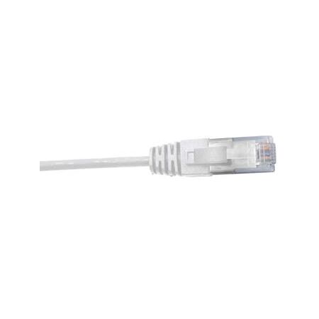 Cat6 Slim RJ45 Patch Lead | 0.3 Metre | 4 Pair Unshielded | White by Cabac