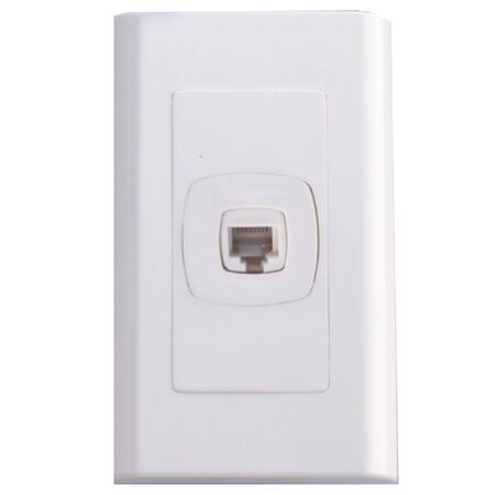 RJ45 Socket with Large One Gang Plate | Impact-Resistant | Flush & Surface Mount by Transco